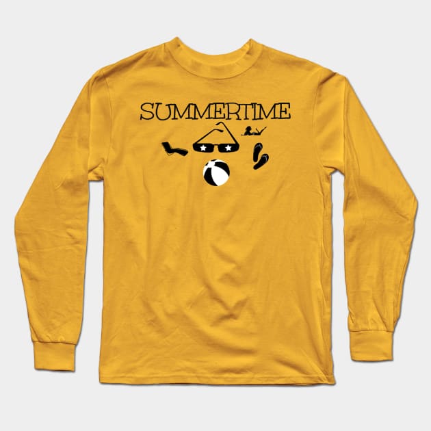 Summertime Long Sleeve T-Shirt by swagmaven